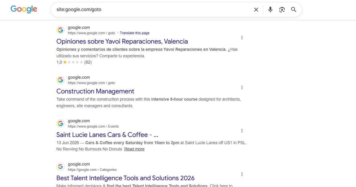 Google індексують власні goto-редиректи з видачі?