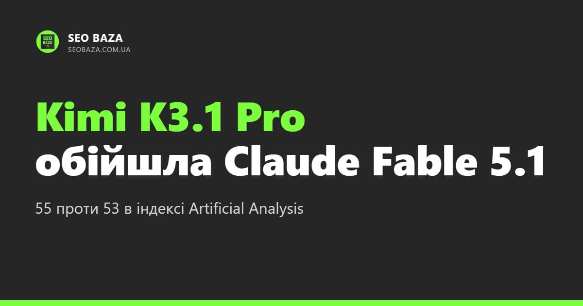 Kimi K3.1 Pro обійшла Fable 5.1: новина від обох моделей