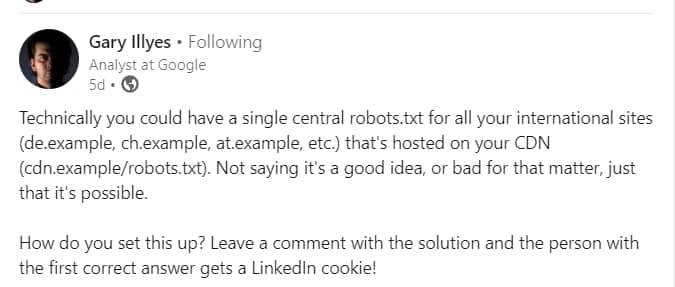 Gary Illyes каже, що ви можете мати один крос-доменний robots.txt для всіх ваших міжнародних…