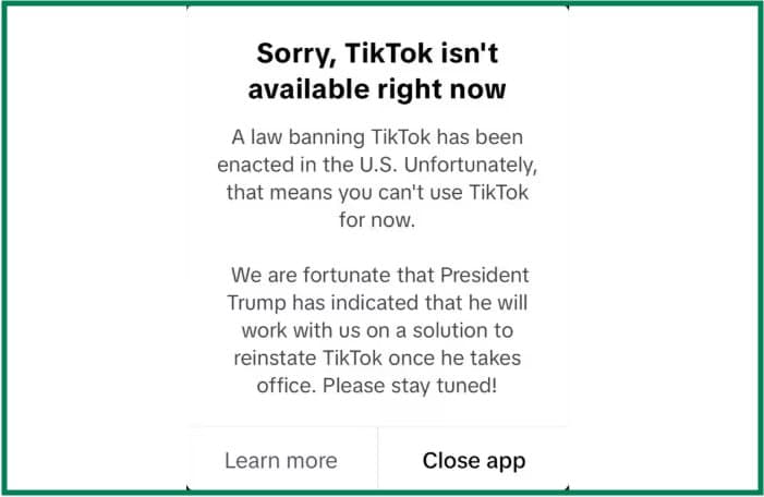 За декілька годин до офіційного бану TikTok в США він припинив працювати самостійно. Користувачі…