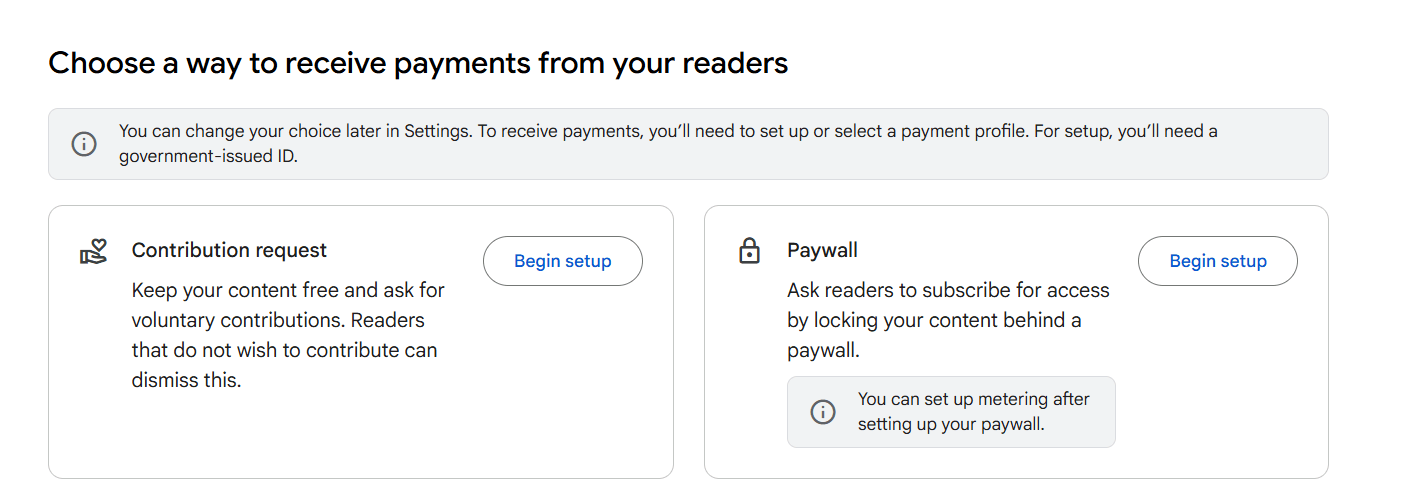 Вибір способу прийому платежів у RRM: Contribution request (донати) або Paywall (платний доступ)