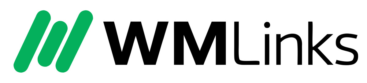Логотип лінкбілдинг-підрядника WMLinks.net зеленими і чорними літерами