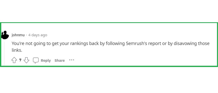 Semrush повідомив користувачу про 876 токсичних посилань на сайт. Користувач додав посилання в…